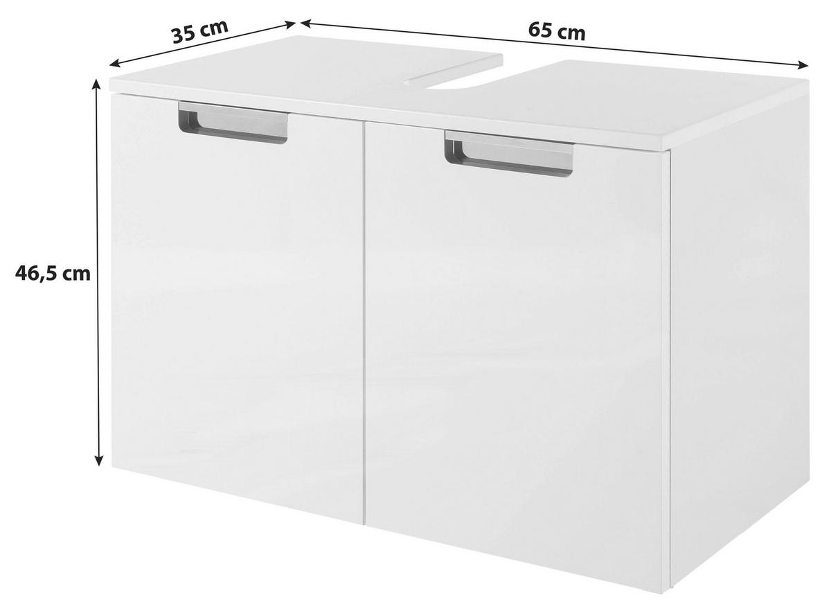 Waschbeckenunterschrank Mars B: 65 Cm Eichefarben - Eichefarben/Weiß, MODERN, Holzwerkstoff (65,0/46,5/35,0cm) - MID.YOU