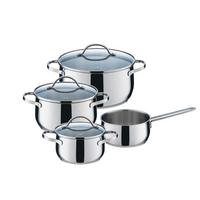 Kochtopfset km Bellano - Edelstahlfarben, Basics, Metall (48,3/27,2/19,30cm) - Kelomat