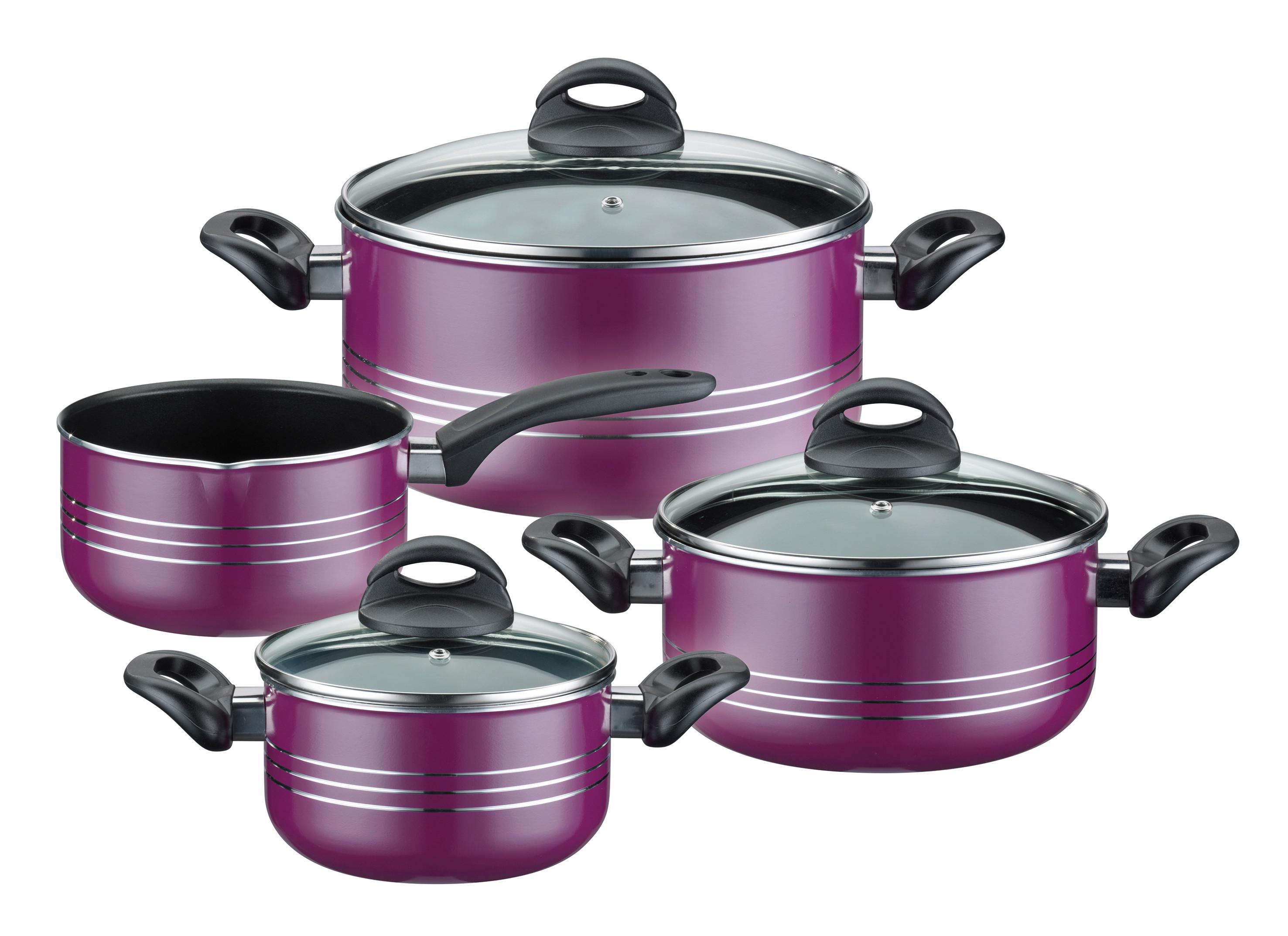 Gsw Kochtopfset Milano Color Metall, 4-Teilig - Lila, Basics, Metall - GSW