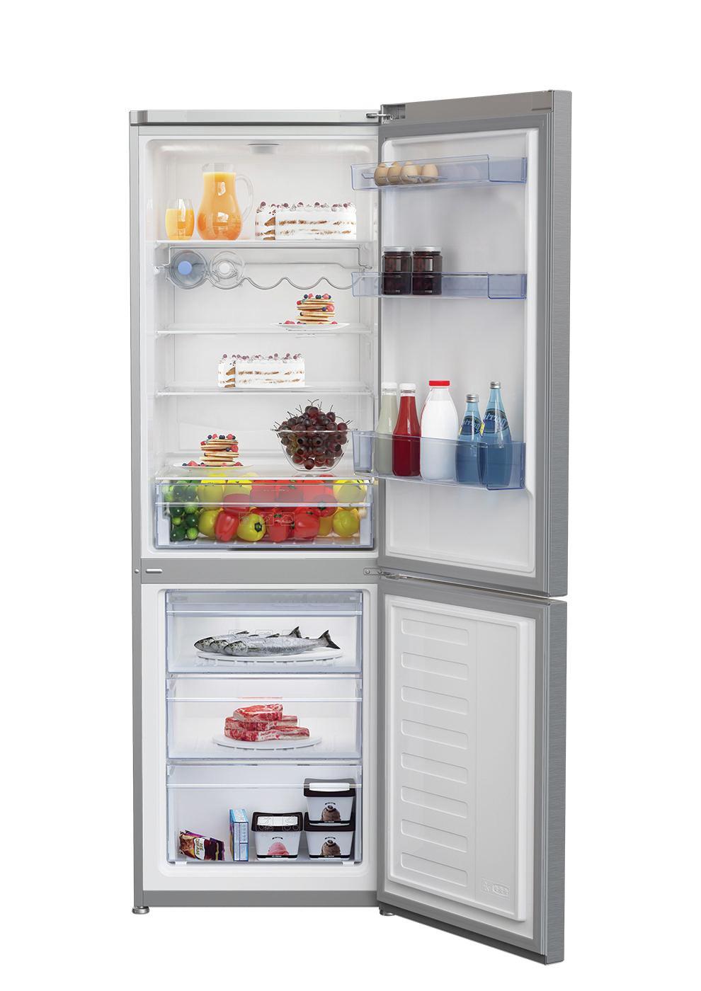 Kühl- & Gefrier-kombination Csa 365k30 X - Edelstahlfarben, KONVENTIONELL, Metall (59,5/185,3/65,0cm) - Beko