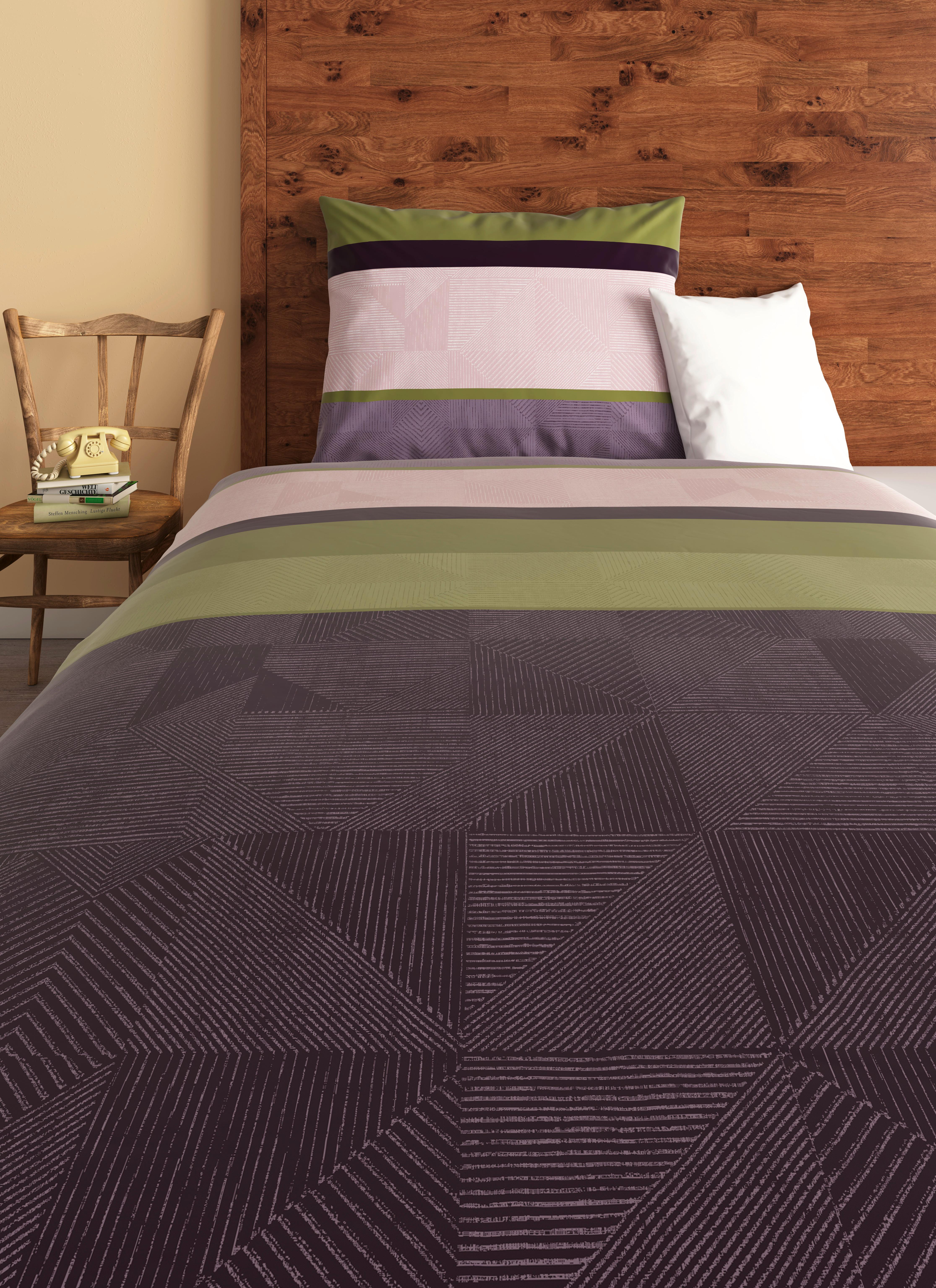 Ágyneműhuzat-garnitúra Giselle - lila/szürke, Romantik / Landhaus, textil (140/200cm) - James Wood