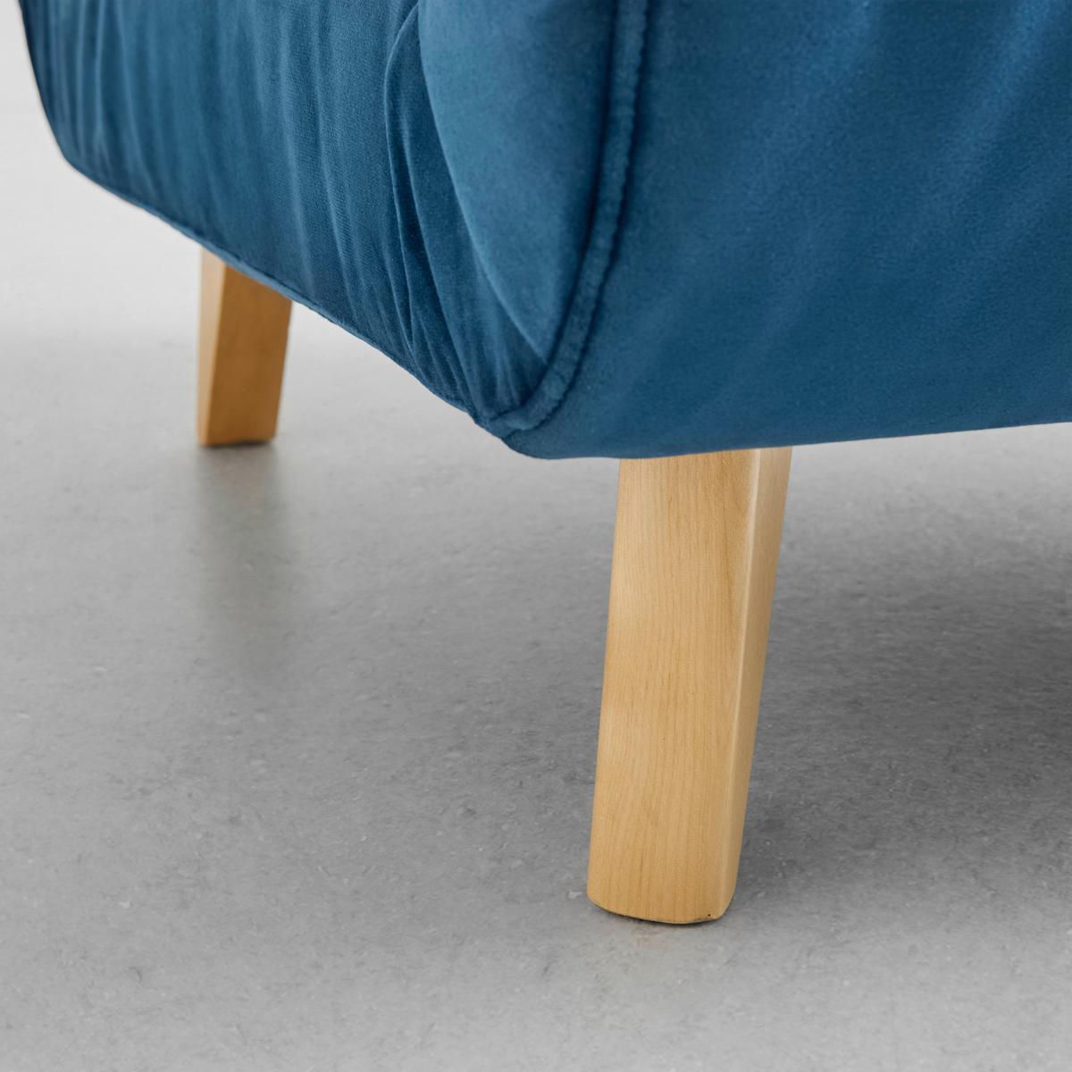 Rozkladacie kreslo Levin - modré - modrá/prírodná farba, Modern, drevo/textil (103/94/82cm) - P & B