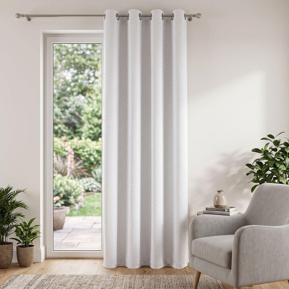 Verdunklungsvorhang mit Ösen Chrisi 135x245 cm Weiß - Weiß, ROMANTIK / LANDHAUS, Textil (135/245cm) - James Wood
