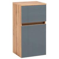 Unterschrank grifflos Helsinki B: 40cm Grau/Eiche Dekor - Eichefarben/Silberfarben, KONVENTIONELL, Glas/Holzwerkstoff (40/79/35cm) - Held