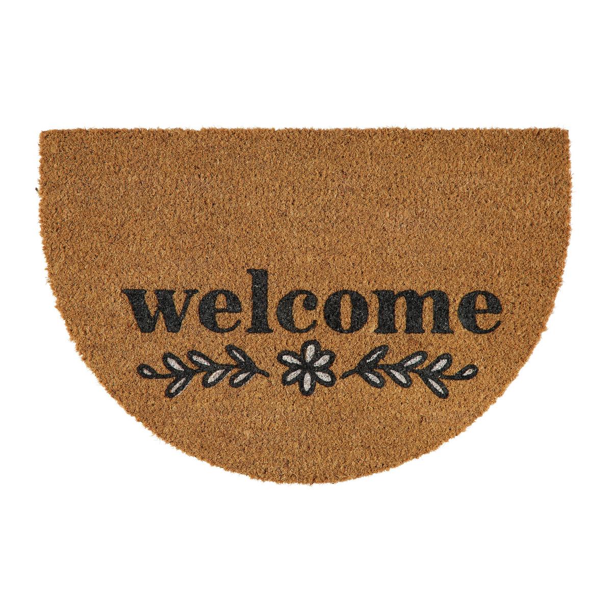 Fußmatte, 40x60 cm Welcome Halbrund - Sandfarben, MODERN, Naturmaterialien (40/60cm) - Modern Living