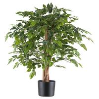 Kunstpflanze Ficus Benjamina H: 85 cm - Schwarz/Naturfarben, Design, Naturmaterialien/Kunststoff (85cm) - P & B
