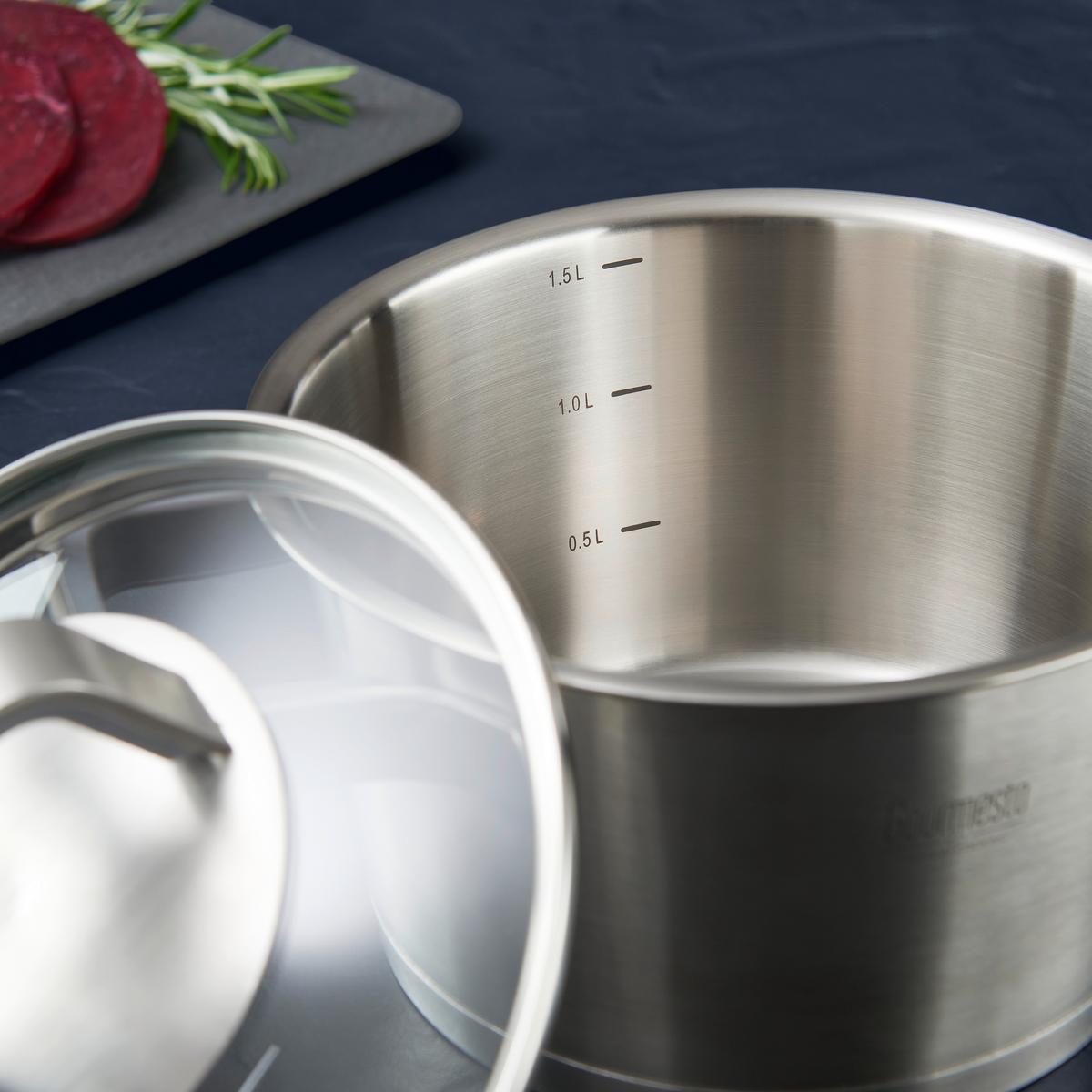 Hrniec Silver Line, 1,6l - číra/farba ušľachtilej ocele, Konventionell, kov/sklo (16/9,5cm) - Gourmesto