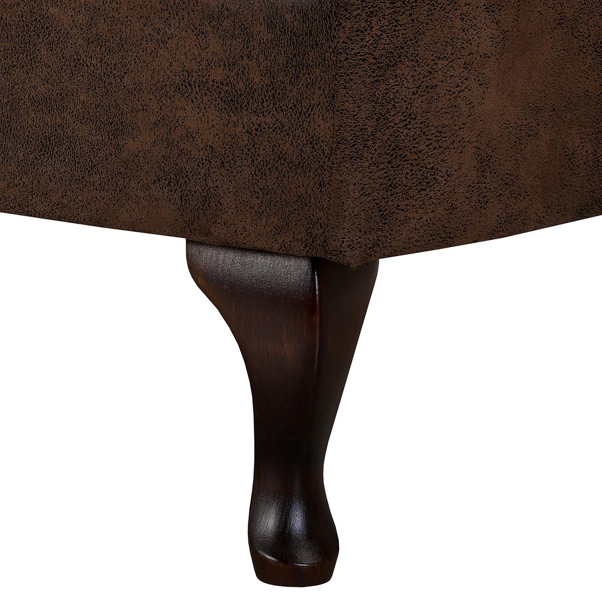 Récamiere Pako Dunkelbraun B: 185cm - Dunkelbraun/Braun, Design, Textil (185/93/75cm) - Livetastic