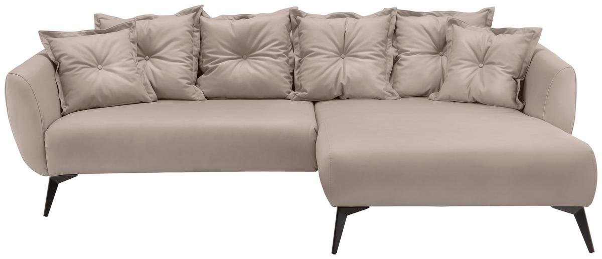 Ecksofa Baggio Beige S: 277x162 cm - Beige/Schwarz, MODERN, Textil (277/162cm) - Livetastic