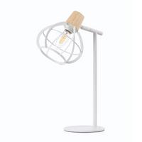 Tischleuchte Ginger Weiß L: 48 cm - Weiß/Cappuccino, Basics, Kunststoff/Metall (48/15/22cm)