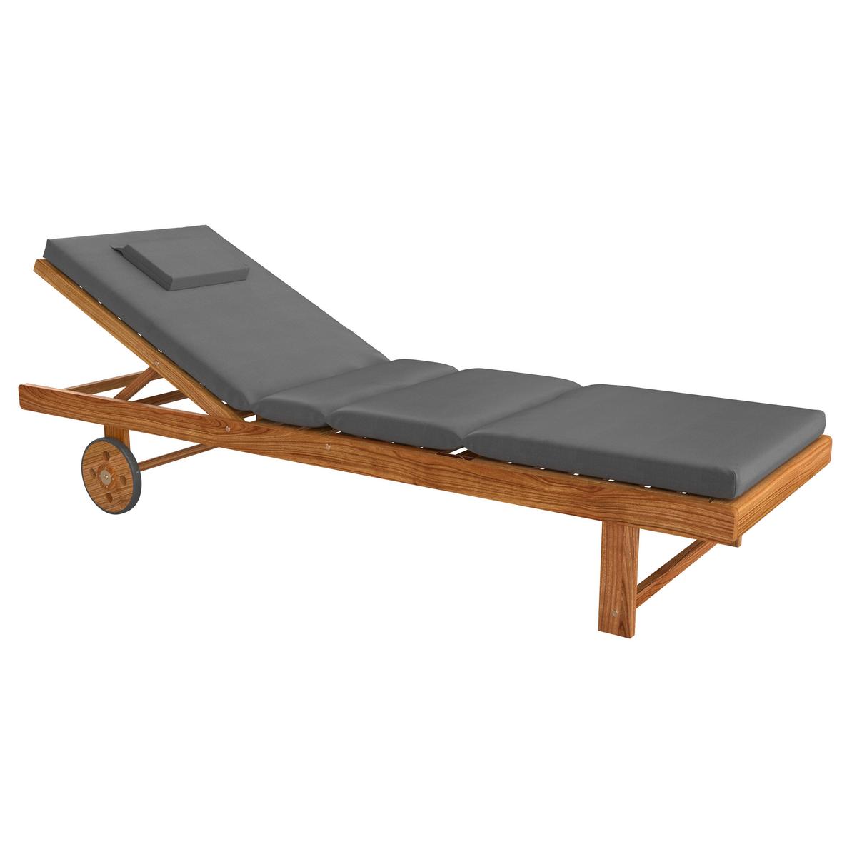 ZAHRADNÍ LEHÁTKO EMMA - tmavě šedá, Moderní, dřevo/textil (201/85/74cm) - Mömax