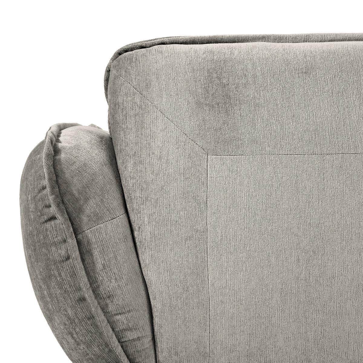 XXL-Sessel Fluffy, Silberfarben B: 182 cm - Silberfarben/Schwarz, MODERN, Textil (182/87/184cm) - Trendmanufaktur