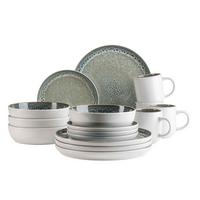 Kombiservice Malea 16-Teilig Steinzeug, Grün, 4 Personen - Grün, Basics, Keramik - Mäser