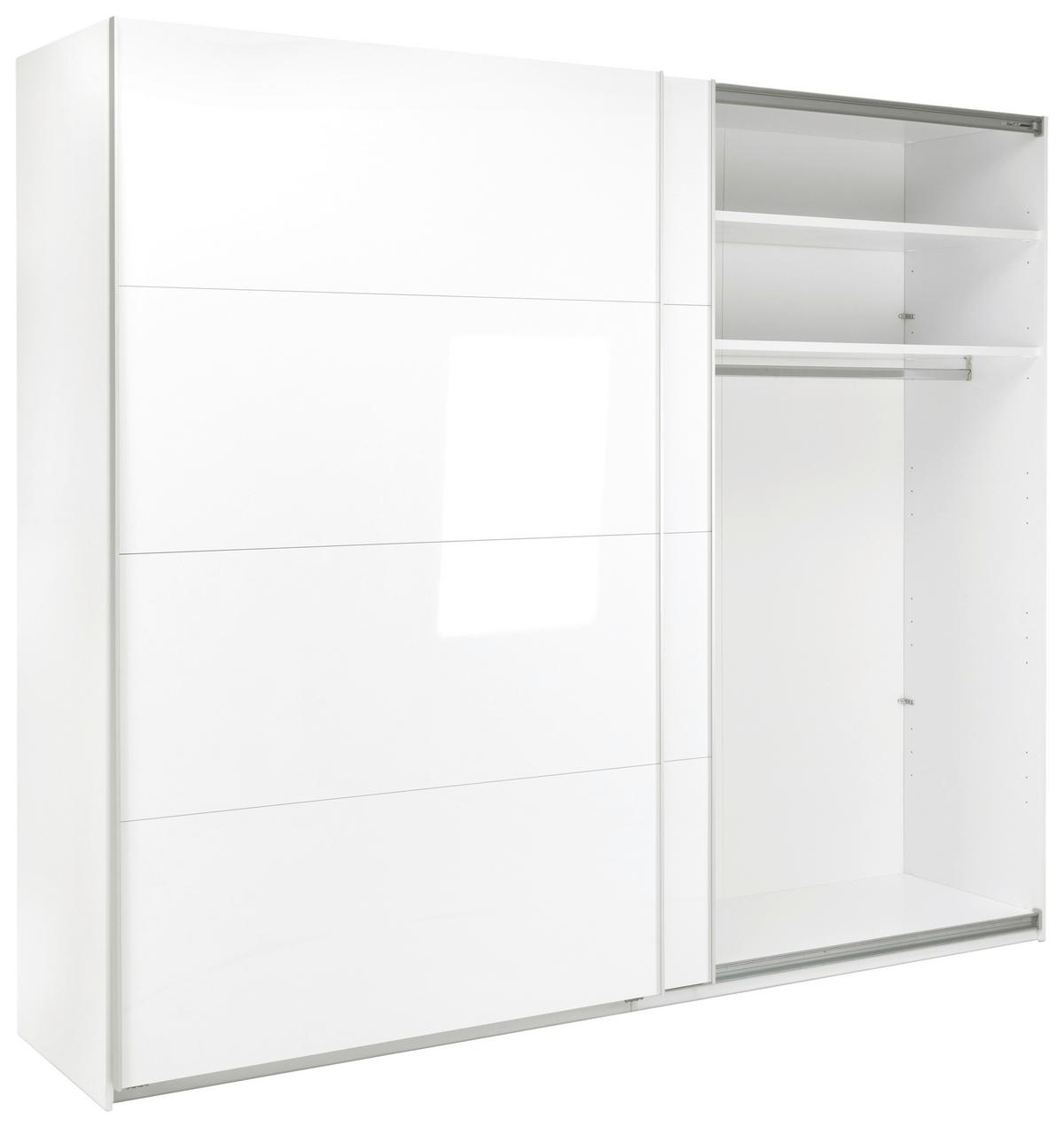 SCHIEBETÜRENSCHRANK Viva Weiß Hochglanz B: 250cm - Weiß Hochglanz/Weiß, MODERN, Holzwerkstoff (250/210/62cm) - P & B