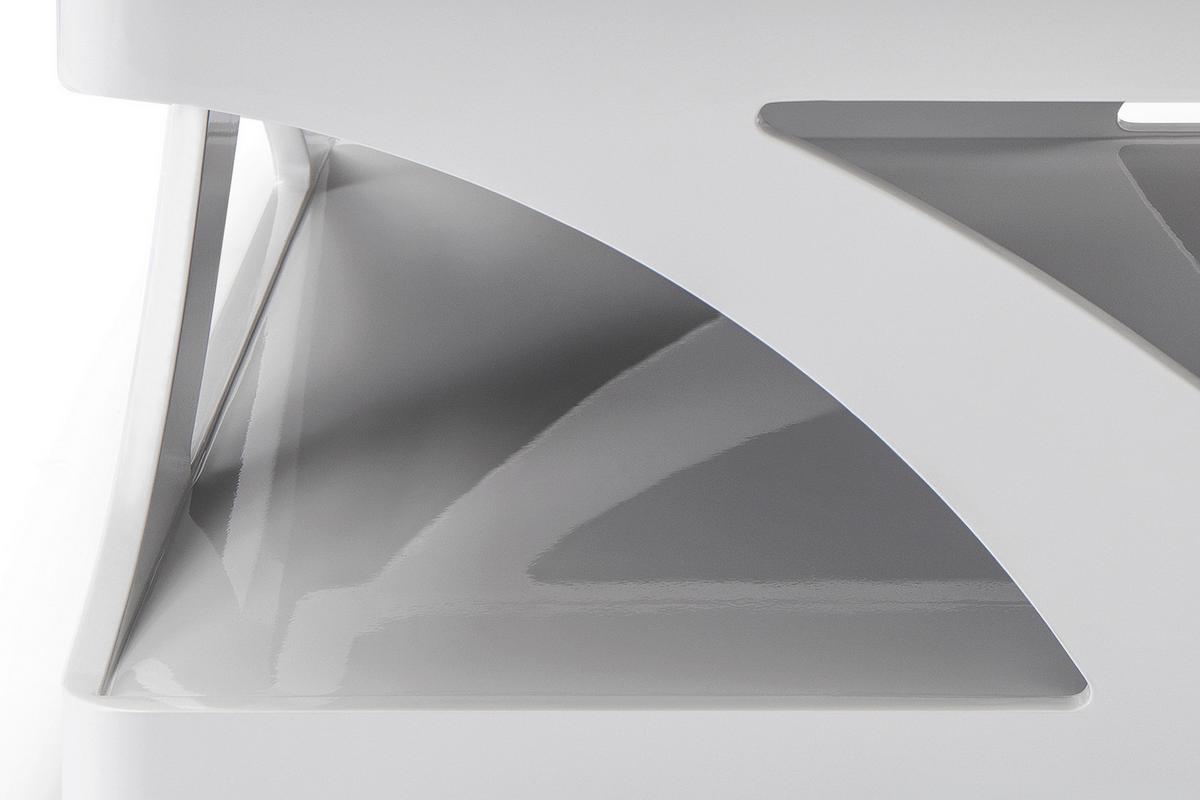 Couchtisch Schwarz, Weiß L: 90 Cm - Weiß Hochglanz/Schwarz, Design, Glas/Holzwerkstoff (90/90/38cm) - Livetastic