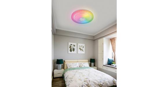LED-Deckenleuchte Ashley L: 30 cm Farbwechsler - Chromfarben/Weiß, MODERN, Kunststoff/Metall (30/7,5cm) - Luca Bessoni