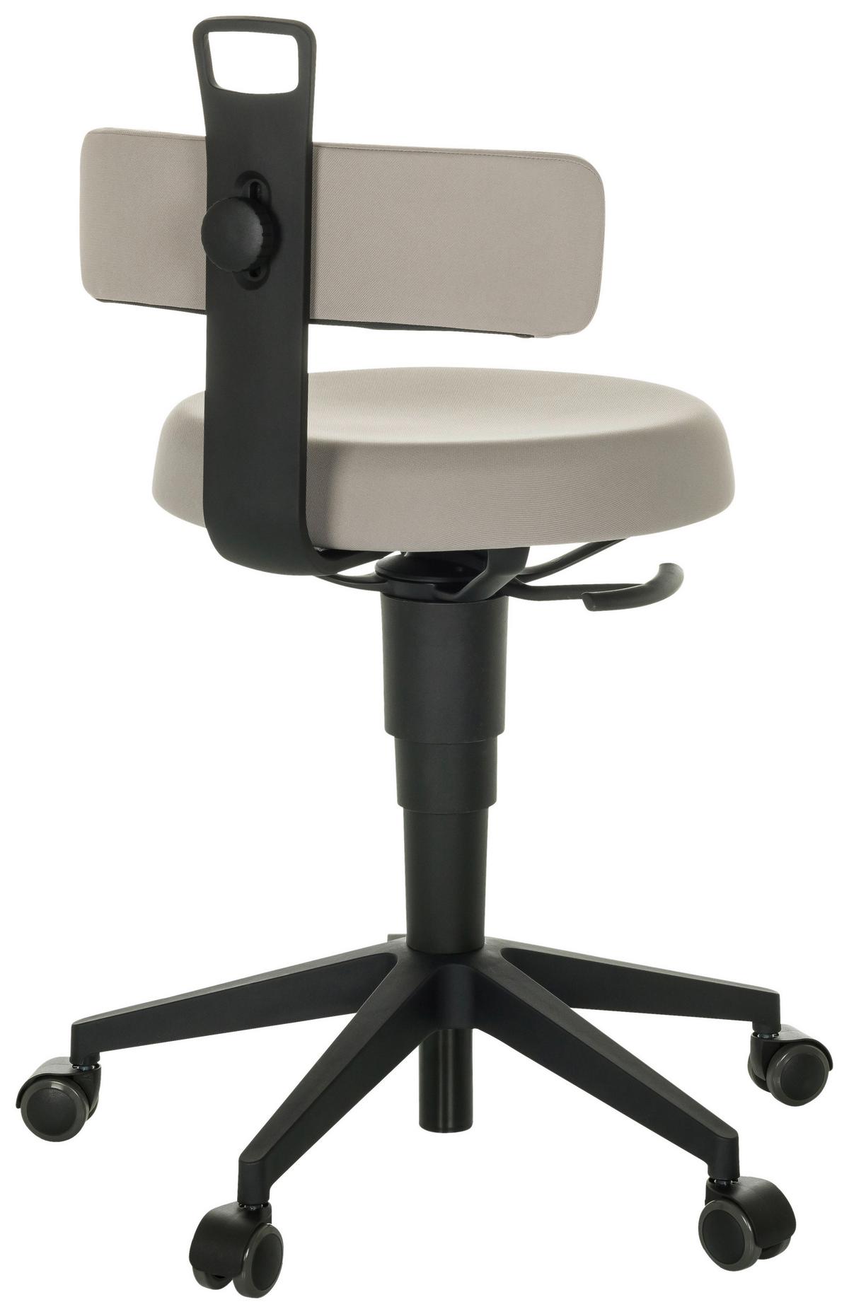 Bürohocker Top Work Flex - Schwarz/Grau, Basics, Kunststoff/Textil (40/74-86/46cm) - MID.YOU