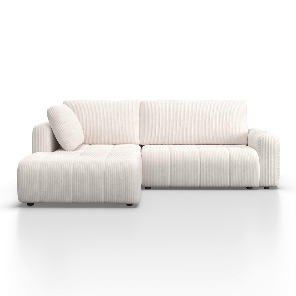 Sedací souprava GIA, levá, bílá - bílá/černá, Moderní, dřevo/textil (261/94/197cm) - Bessagi Home