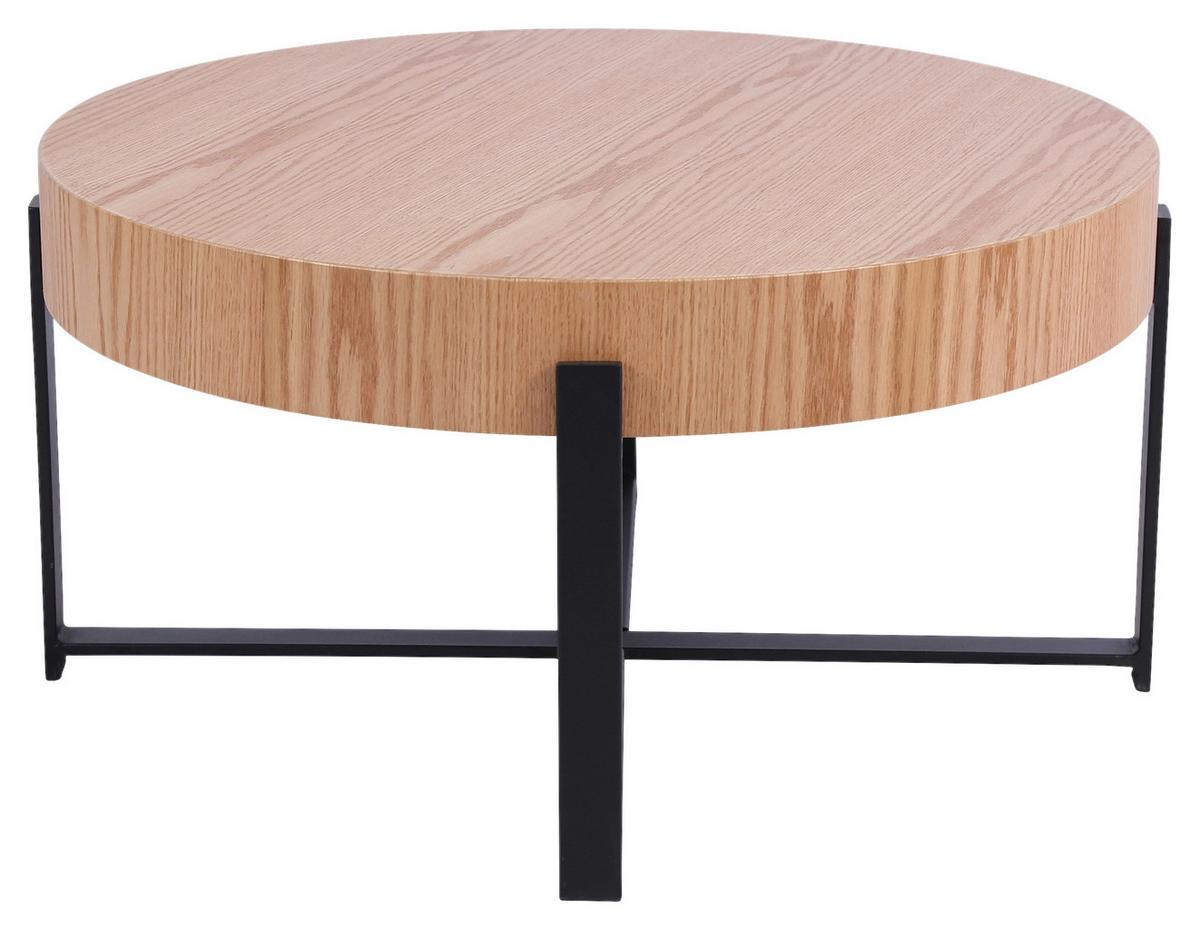 Couchtisch Lima Mdf Eiche Schwarz, B: 80 cm - Eichefarben/Schwarz, MODERN, Holz/Holzwerkstoff (80/42/80cm)