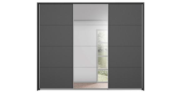Schwebetürenschrank Mit Spiegel B: 271 cm Miami, Grau Metallic - Grau, MODERN, Holzwerkstoff (271/210/62cm) - Luca Bessoni
