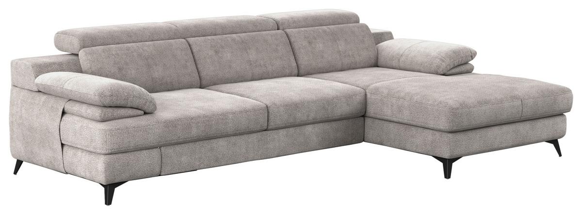 Ecksofa Titus Beige Chenille - Beige/Schwarz, Design, Textil (291/80-98/178cm) - Livetastic