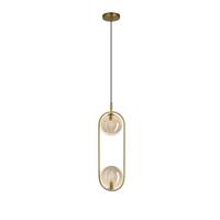 PENDELLEUCHTE 32-44105 CORDEL - Messingfarben/Bernsteinfarben, KONVENTIONELL, Metall (18.5/14/140cm)