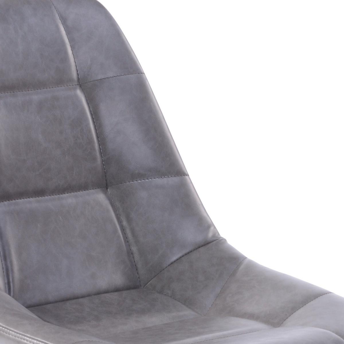 Bürostuhl Rudolf Lederlook Grau - Schwarz/Grau, MODERN, Kunststoff/Textil (52/81-89/53,5cm)