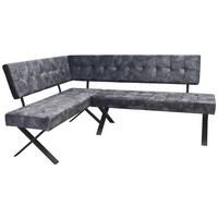 Eckbank Anthrazit Webstoff Donna Re 150x200 Cm - Anthrazit/Schwarz, MODERN, Textil/Metall (150/200cm)
