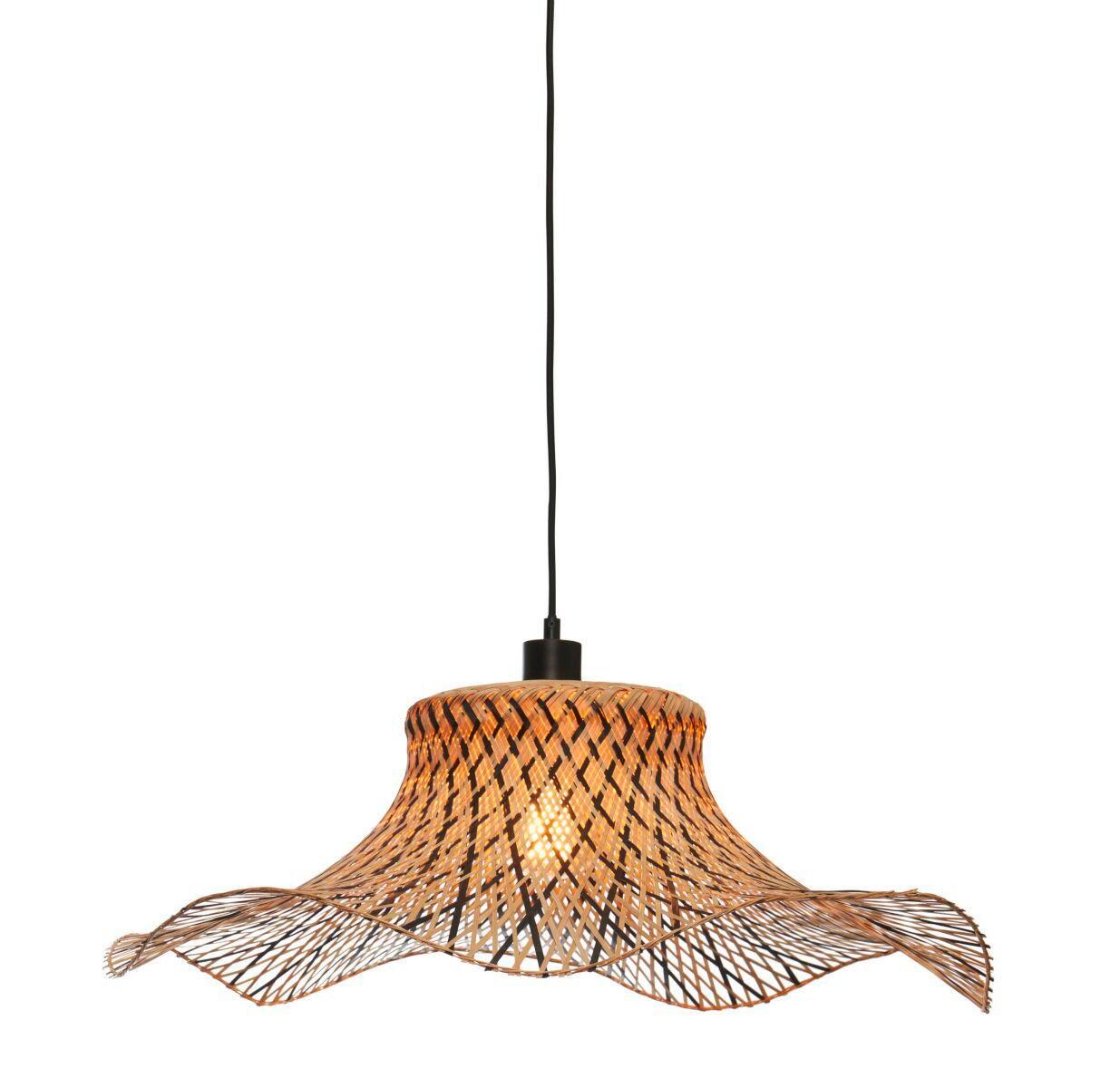 Hängeleuchte Ibiza/h65/bn - Schwarz/Naturfarben, Trend (50/50/15cm) - Good & Mojo