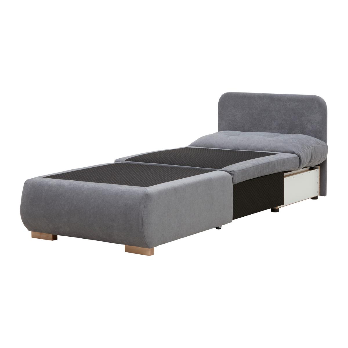 Rozkladacie kreslo MODENA s úložným priestorom a lôžkom - čierna/sivá, textil/plast (89/88/90cm) - Based