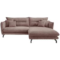 Ecksofa Lava Rosa S: 255/180 cm - Schwarz/Rosa, MODERN, Textil (255/180cm) - Livetastic