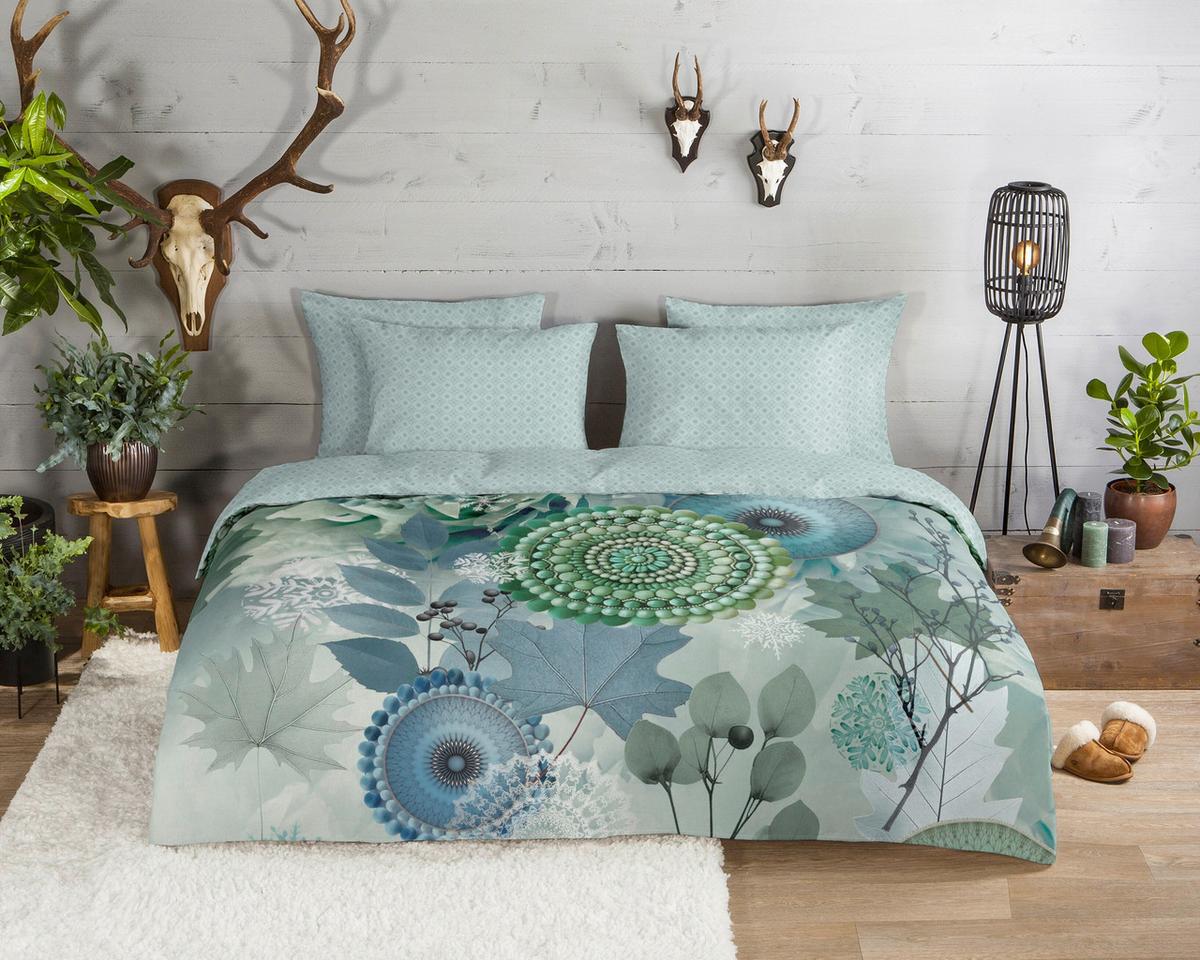 BETTWÄSCHE ISELIN - Salbeigrün/Hellgrün, Basics, Textil (140/200cm)