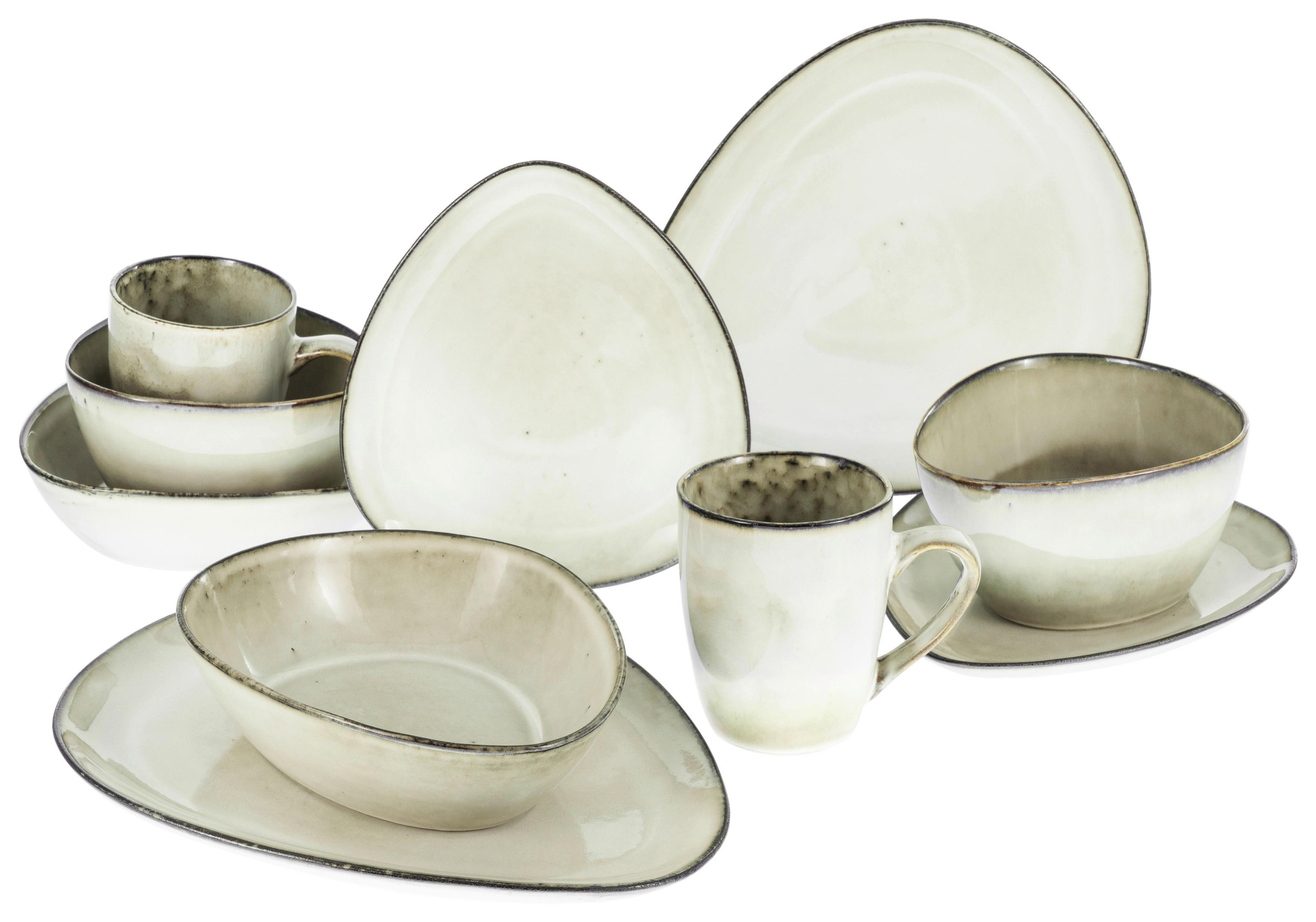 Kombiservice Cloudy Sand 2 Personen Geschirr Set - Sandfarben, Trend, Keramik (34/29,5/36cm) - Creatable
