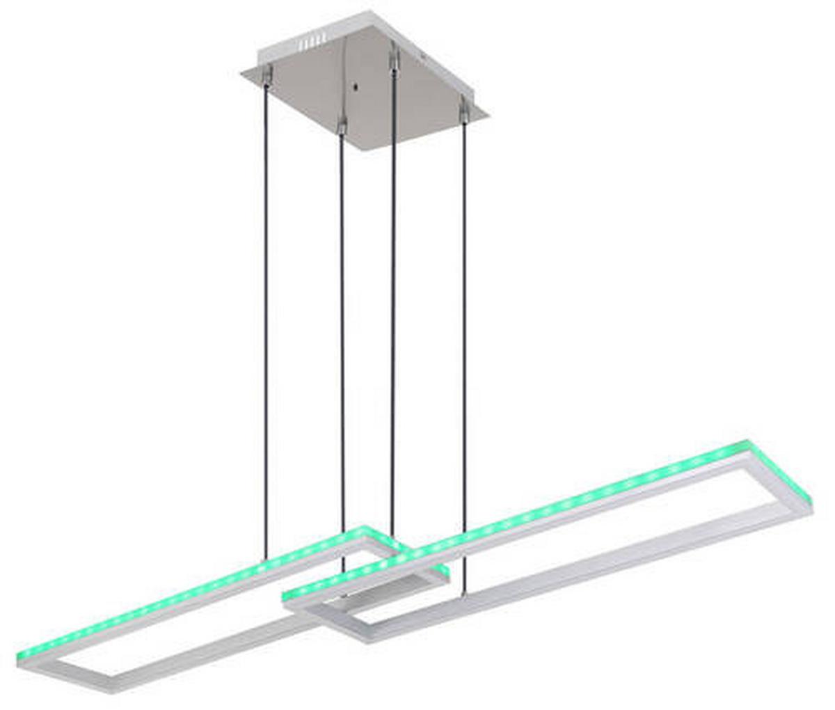 LED-Hängeleuchte 67209-45h - Silberfarben/Opal, Trend, Kunststoff/Metall (119,5/25,5/120cm) - Globo