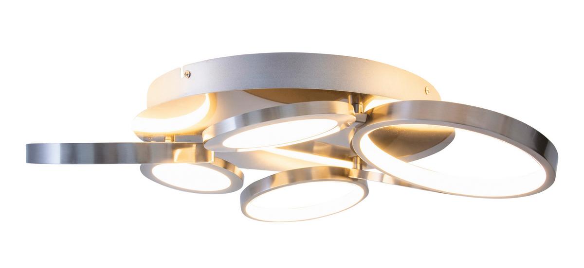 Led-deckenleuchte Ø 56 Cm, 3-Fach Dimmbar - Silberfarben, Design, Kunststoff/Metall (56cm) - Näve
