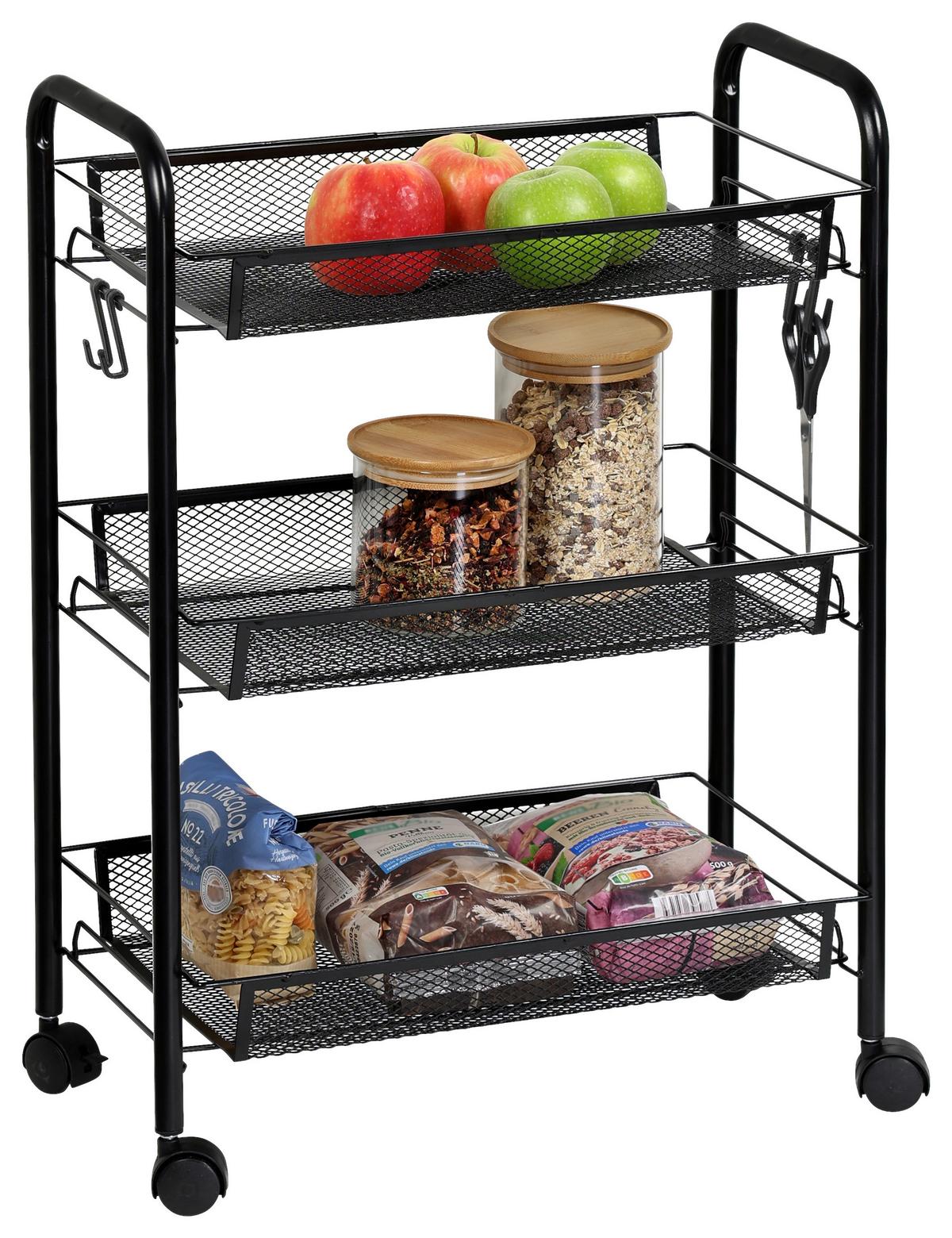 ALLZWECKWAGEN Metall schwarz B: 26cm - Basics, Metall (26/63.5/44cm) - Kesper