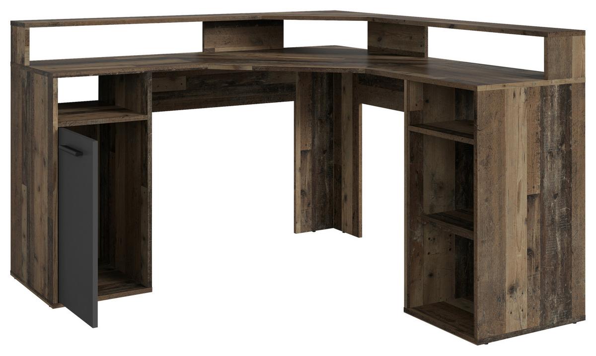 Eckschreibtisch Mit Stauraum B: 139 Cm H: 90 Cm Fox - Alteiche/Anthrazit, KONVENTIONELL, Holzwerkstoff (139/139/90cm) - MID.YOU