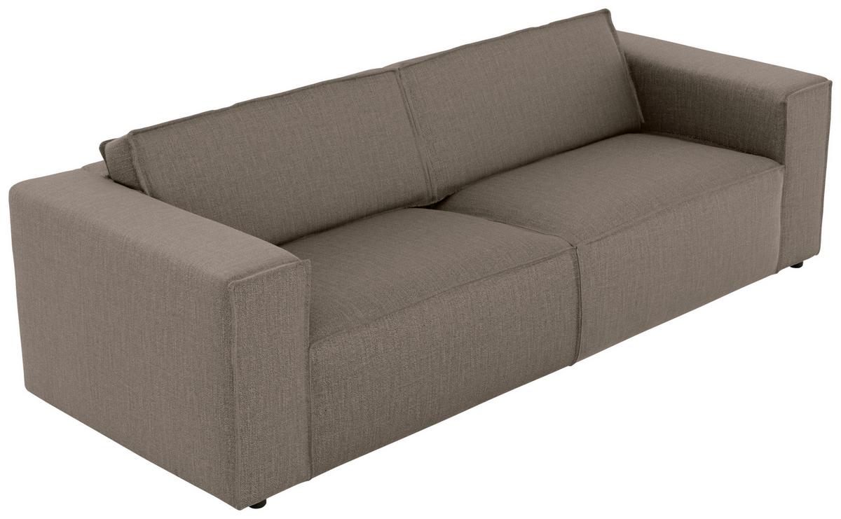 3-sitzer-sofa Dice Taupe/grau B: 250 Cm - Taupe/Schwarz, MODERN, Textil (250/80/102cm) - MID.YOU