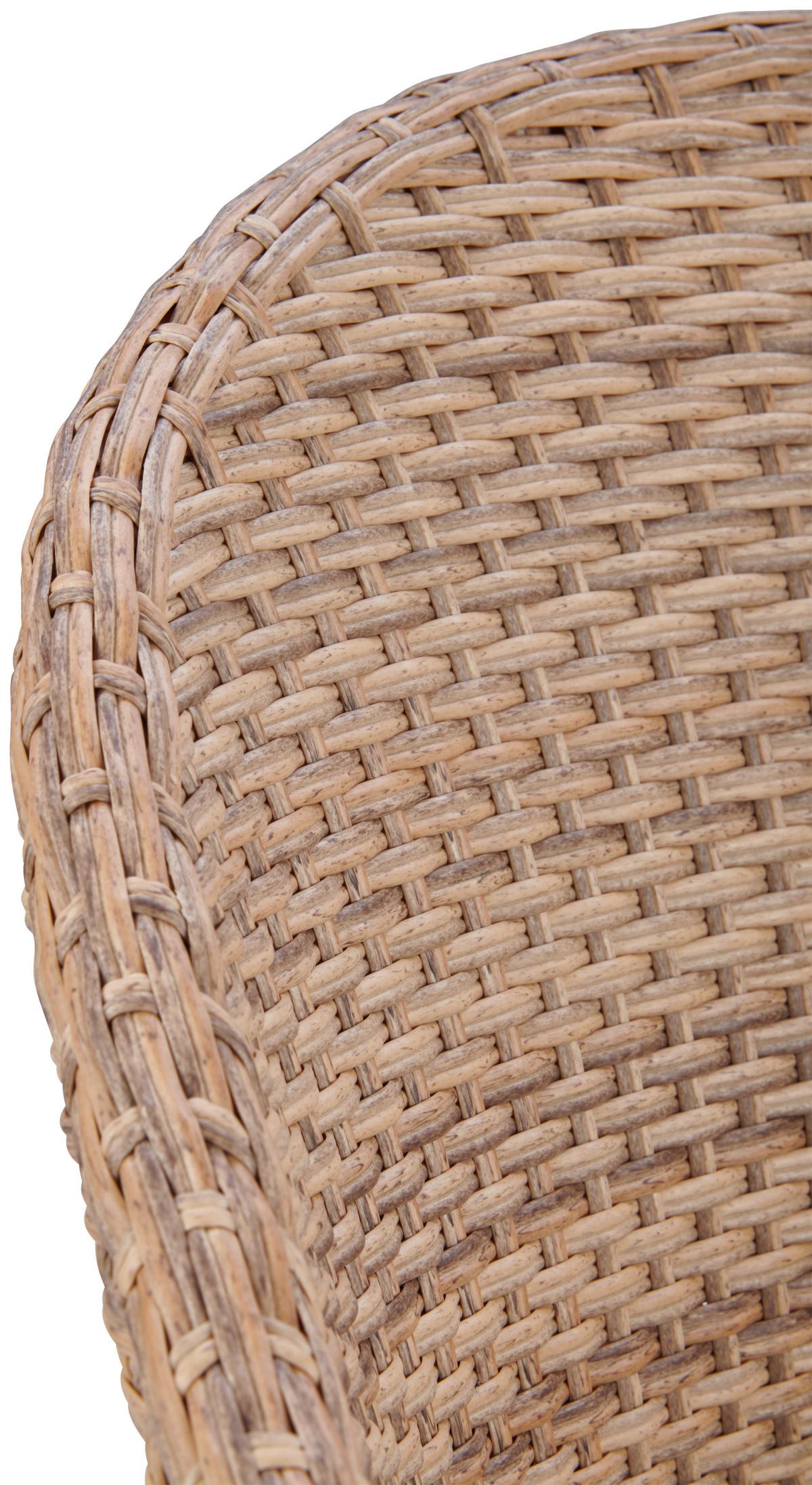 Gartensessel Melanie Aus Kunststoffgeflecht mit Polster - Hellbraun, MODERN, Holz/Kunststoff (62/86/64cm) - Beldano