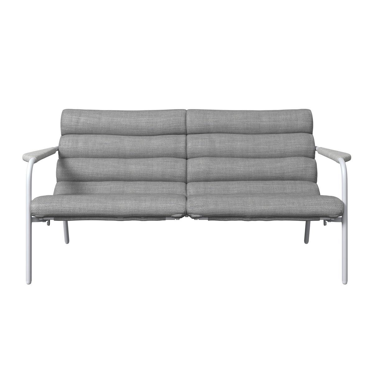 LOUNGEGARNITUR VISBY - Hellgrau/Weiß, MODERN, Textil/Metall (138/73/82.5cm) - Beldano