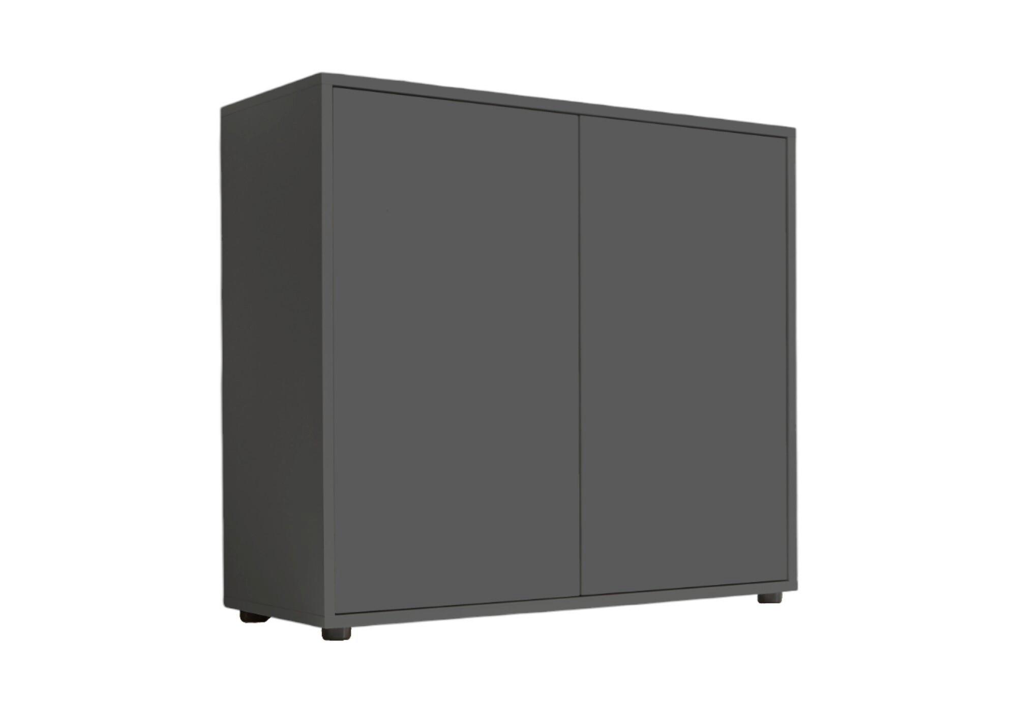 Kommode 79 cm Mailand, Anthrazit - Anthrazit/Schwarz, MODERN, Holzwerkstoff (79/73/33cm) - MID.YOU