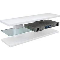 Phonotisch Adriano B: 140 cm Weiß, Glas - Weiß, MODERN, Glas/Holzwerkstoff (140/45/39cm)