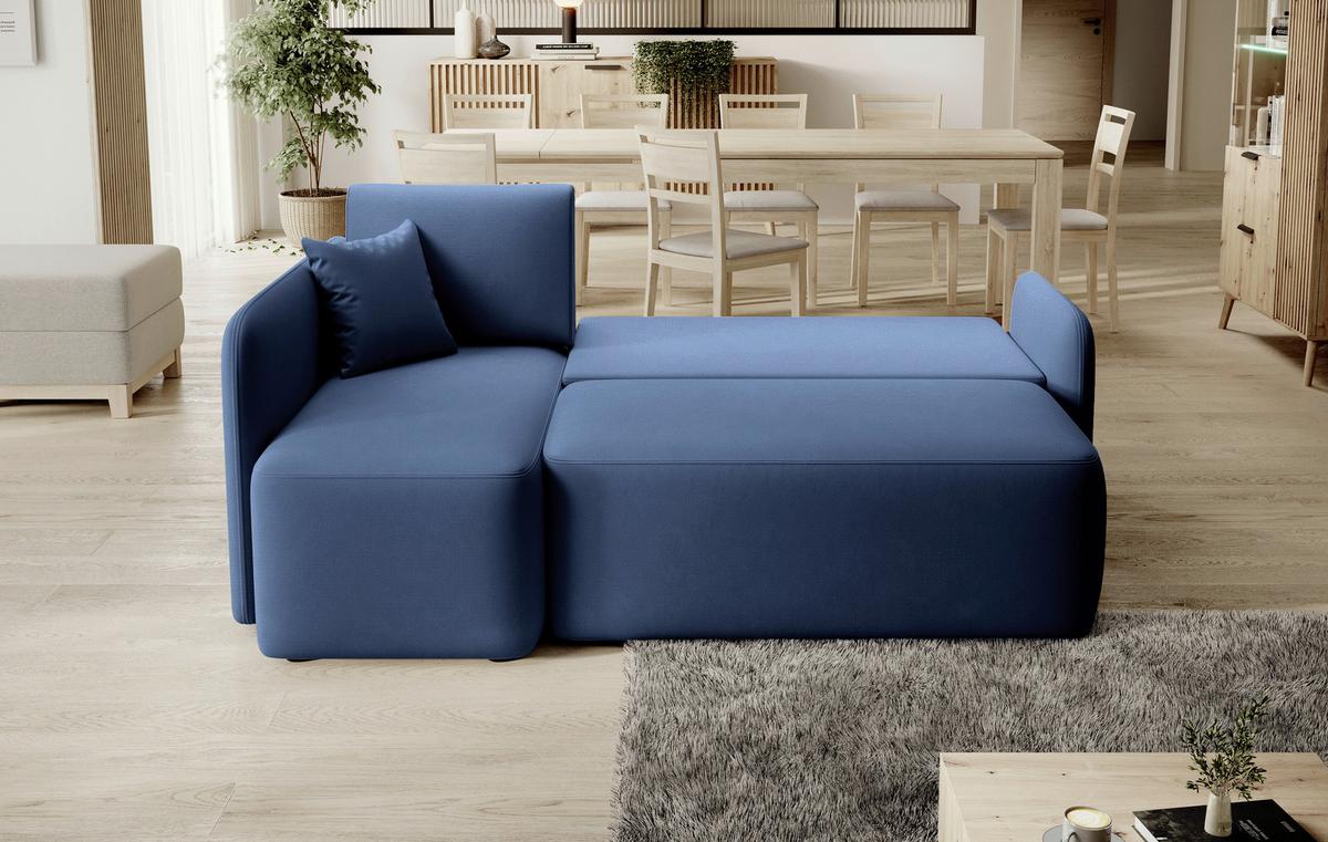Ecksofa Hadson Blau S: 150x206 Cm - Blau/Schwarz, Design, Textil (150/206cm) - P & B