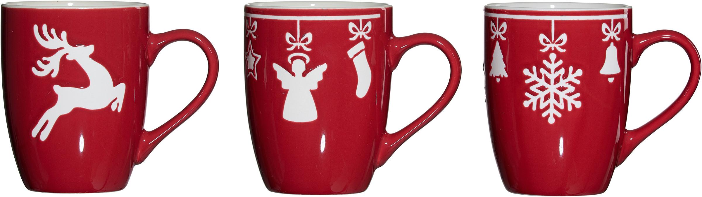 Hrnček NAVIDAD - vínovočervená, Modern, keramika (8/8/10cm)