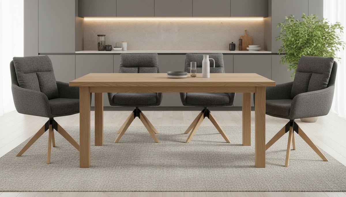 Armlehnstuhl Malik grau, Sitzflä. 360° drehbar - Naturfarben/Grau, KONVENTIONELL, Holz/Textil (59/92/63cm) - Livetastic