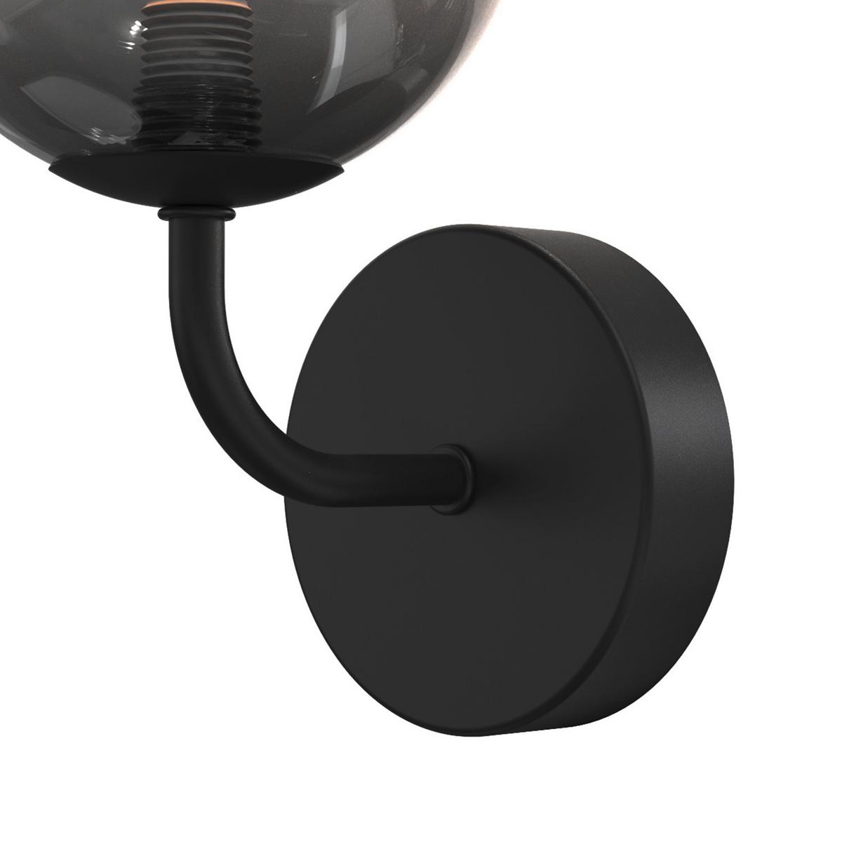 Wandleuchte Paloma Schwarz L: 12 cm - Schwarz, Design, Glas/Metall (12/15/22cm)