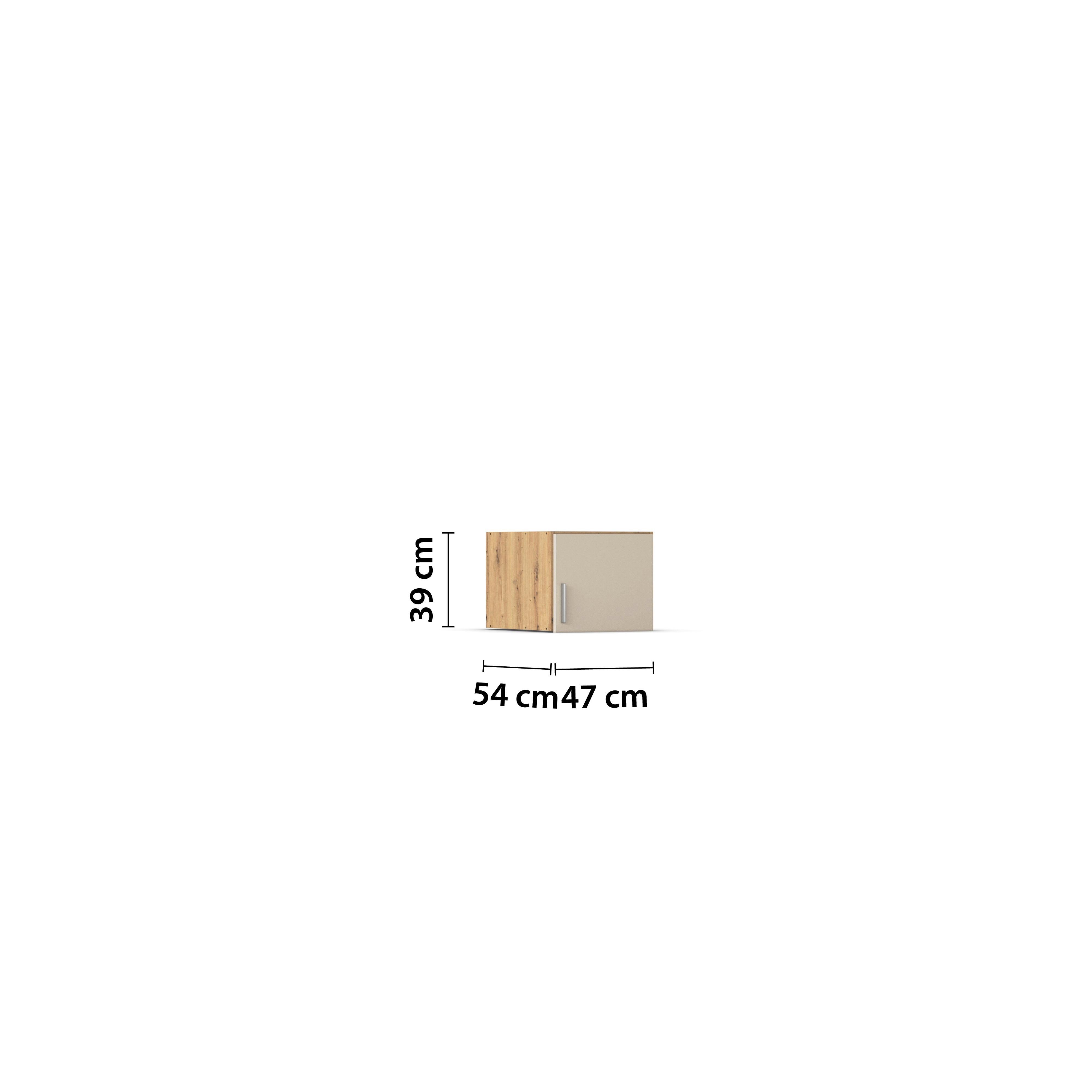 Aufsatzschrank Celle Matt Champagne B: 47 cm - Champagner/Eiche Artisan, Trend, Holzwerkstoff (47/39/54cm)