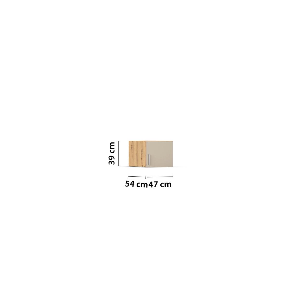Aufsatzschrank Celle Matt Champagne B: 47 cm - Champagner/Eiche Artisan, Trend, Holzwerkstoff (47/39/54cm)