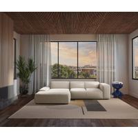 Ecksofa Hannah Creme 200x304 Cm - Creme/Schwarz, Design, Textil (200/304cm) - MID.YOU