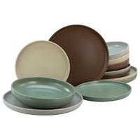 Jedálenský servis UNO NATURAL, 12-dielny - viacfarebná, Konventionell, keramika - Creatable